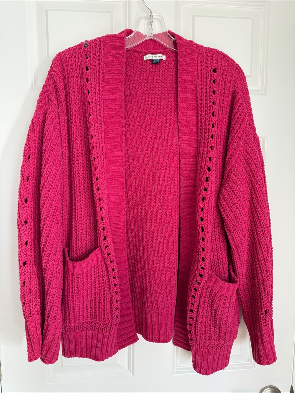 American Rag Fuchsia Open-Front Chunky Knit Cardigan, NWOT